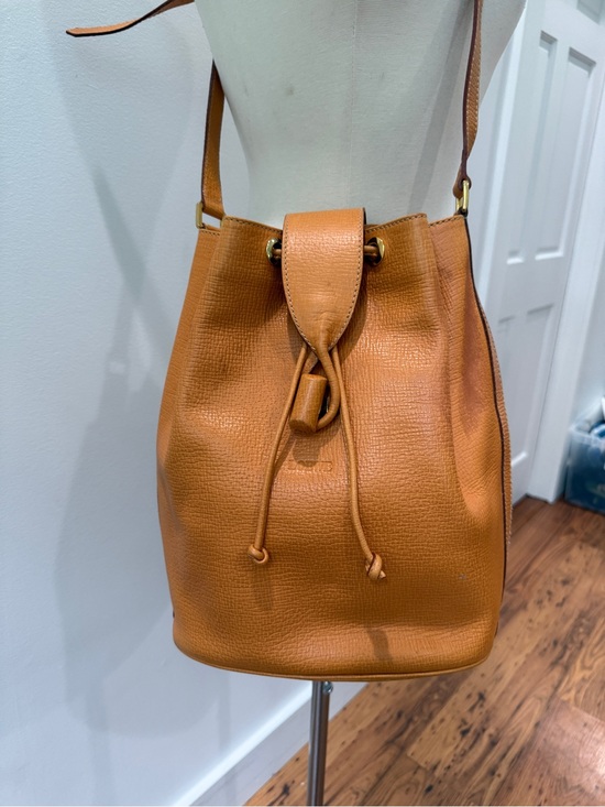 Loewe Handbags - Loewe Vintage Leather Drawstring Bucket Shoulder Bag Authentic COA Project